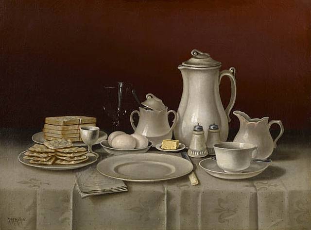 T Hope. Still life with breakfast setting - 1832-1926
